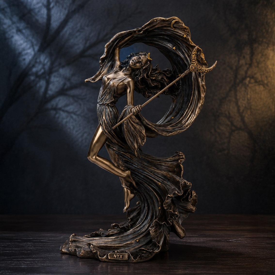 Nyx Greek goddess of night sculpture