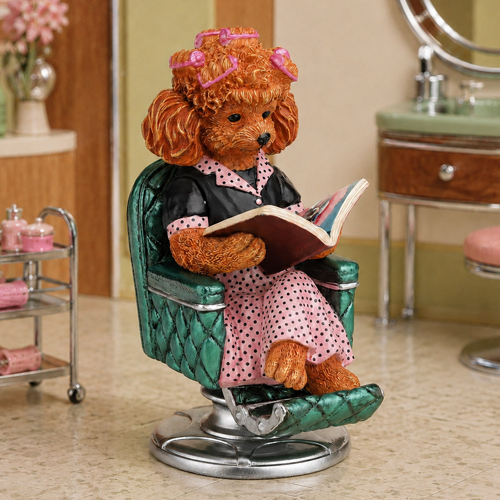 Retro poodle beauty salon sculpture